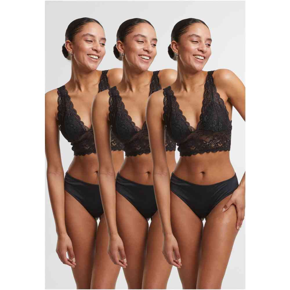 Urban Classics - Lace Brazilian 3Pack String - Schwarz